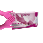 Haspet Pembe Nitril Pudrasız Muayene Eldiveni 100'lü