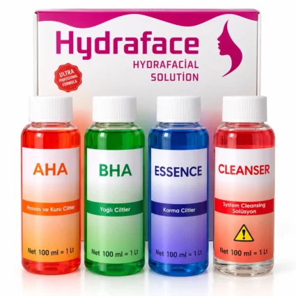 Hydraface Hydrafacial Solüsyon Seti – AHA, BHA, Essence ve Cleanser 4’lü Set