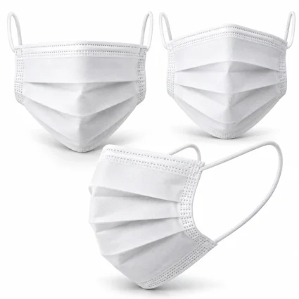 Beyaz Tek Kullanımlık Cerrahi Maske – 3 Katlı, Telli, 50 Adet Kutu